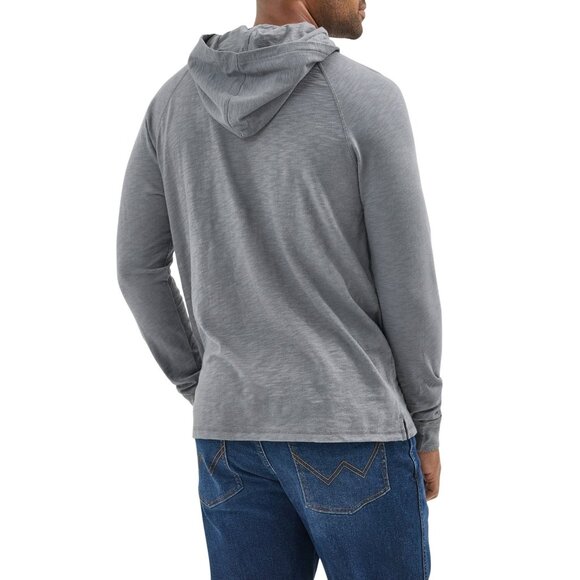 Wrangler Men s Hooded Pullover, Size 3XL, Regular Fit, Long Sleeve, Gray, Cotton - Picture 3 of 3